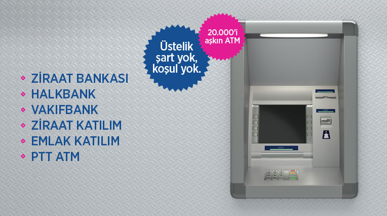 20 Binden Fazla Ücretsiz ATM