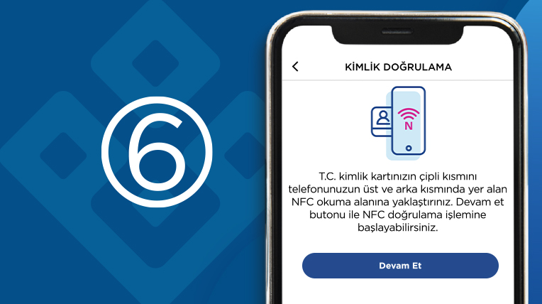 Tarama yapılabilmesi için kimliğinizi cihazın üst kısmına yaklaştırın ve okuma işlemi tamamlanana kadar sabit tutun.