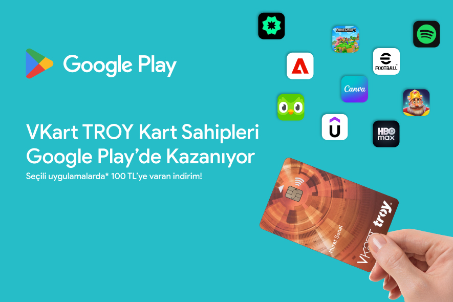 TROY Kredi Kartı Google Play’de Kazandırıyor!